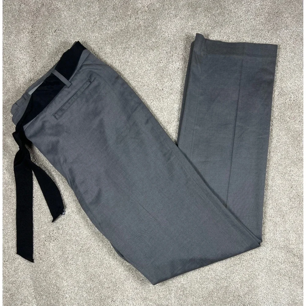 H&M Gray Trousers US‎ Size 12 Career Office Business Casual with Ribbon Preppy
